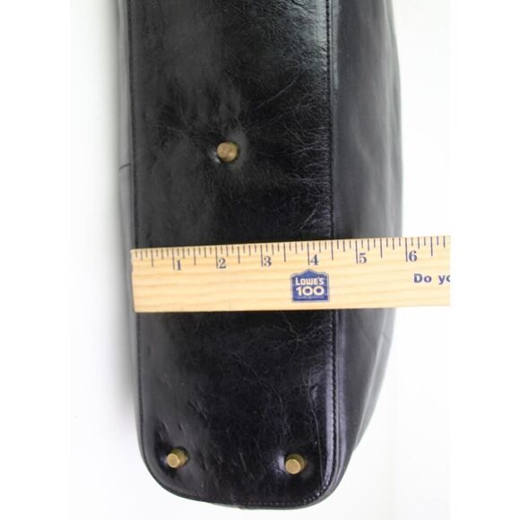 Monsac SMOOTH BLACK REAL LEATHER CLASSIC BUSINESS SATCHEL TOTE BAG HANDBAG PURSE - Picture 12 of 15